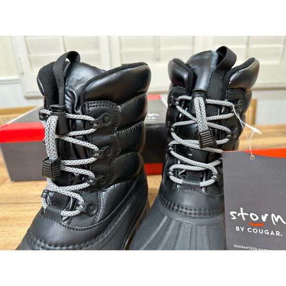 Storm By Cougar Cardiff Winter Black Boots Size 8 NIB Textile Upper Waterproof - Picture 12 of 15